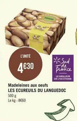 Géant Casino Madeleines Aux Oeufs Les écureuils Du Languedoc offre