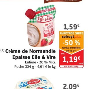 Colruyt Creme de Normandie Epaisse Elle & Vire offre