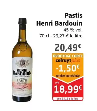 Colruyt Pastis Henri Bardouin offre
