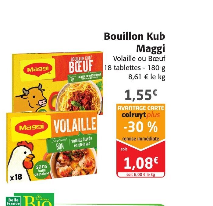 Promo Bouillon Kub Maggi chez Colruyt