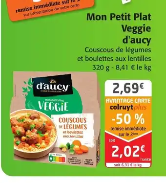 Colruyt Mon Petit Plat Veggie d'Aucy offre