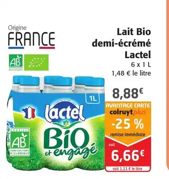 Lait Bio Demi-écrémé Lactel