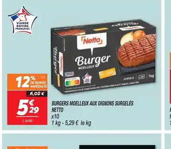 Netto Burgers Moelleux Aux Oignons Surgeles Netto offre