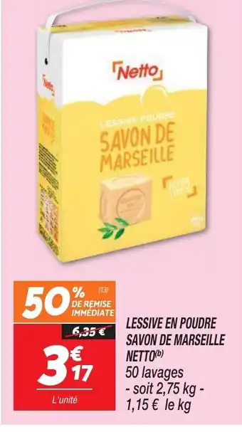 Netto Lessive En Poudre Savon de Marseille Netto offre