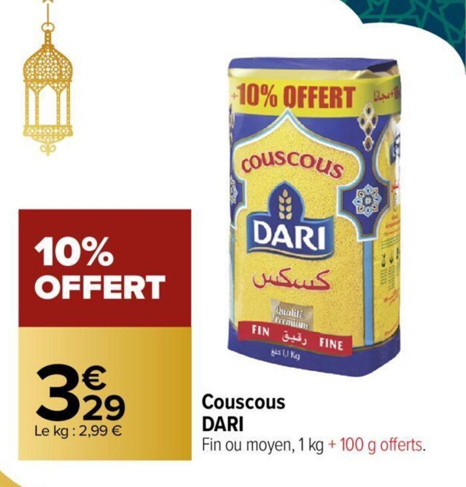 Promo Couscous Dari chez Carrefour
