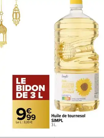 Carrefour Huile de Tournesol Simpl offre