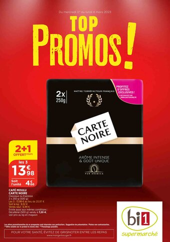 Bi1 Cafe Moulu Carte Noire offre