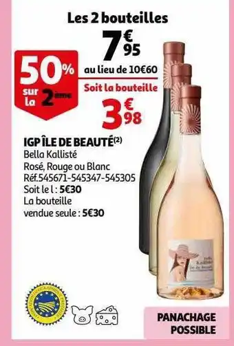 Igp île de beauté bella kallisté rosé, rouge ou blanc