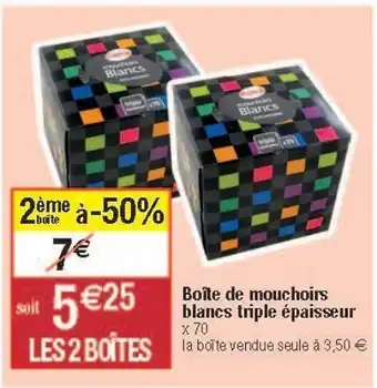 Boîte de mouchoir blancs triple épaisseur