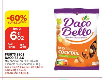 Bi1 Fruits Secs Daco Bello offre