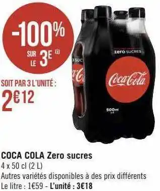 Casino Hyperfrais Coca cola zero sucres offre