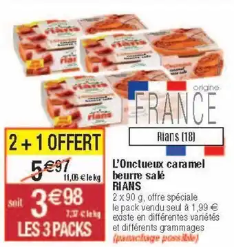 Migros L'oncteueux caramel beurre salé rians offre