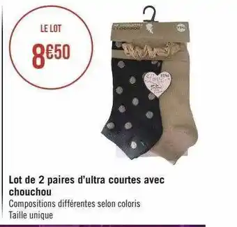 Casino Hyperfrais Lot de 2 paires d'ultra courtes avec chouchou offre