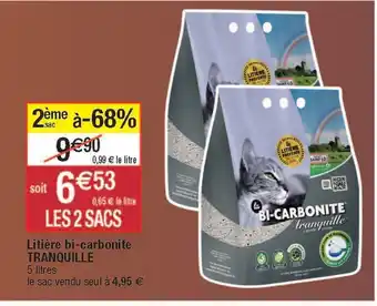 Migros Litière bi-carbonite tranquille offre