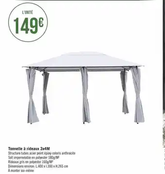 Tonnelle Ă rideaux 3x4m