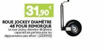 Point Vert Roue jockey diamètre 48 pour remorque offre