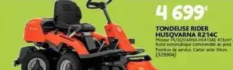 Point Vert Tondeuse rider husqvarna r214c offre