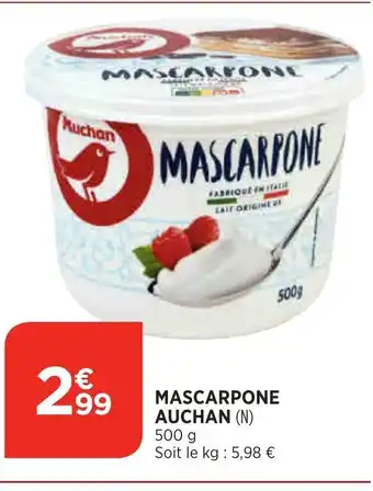 Bi1 Mascarpone Auchan offre