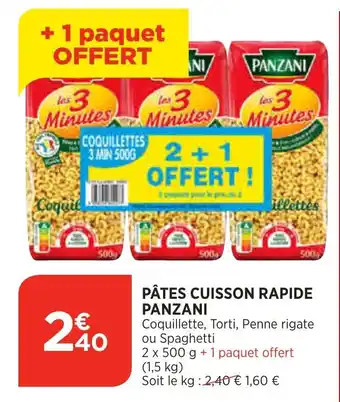 Bi1 Pates Cuisson Rapide Panzani offre