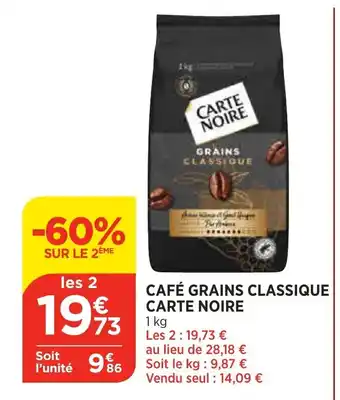Bi1 Cafe Grains Classique Carte Noire offre