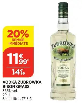 Bi1 Vodka Zubrowka Bison Grass offre