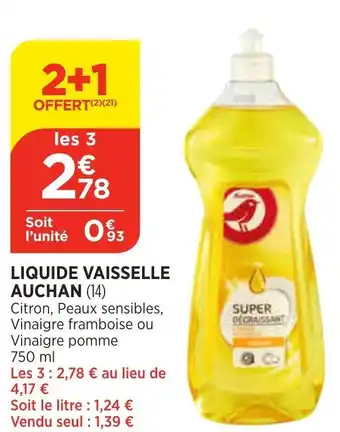 Bi1 Liquide Vaisselle Auchan offre