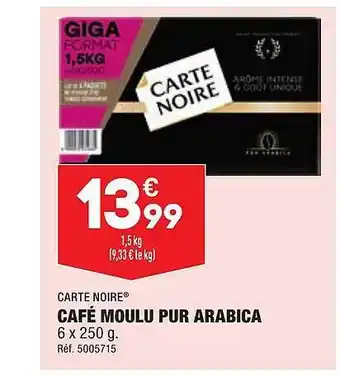 ALDI Café moulu pur arabica carte noire offre