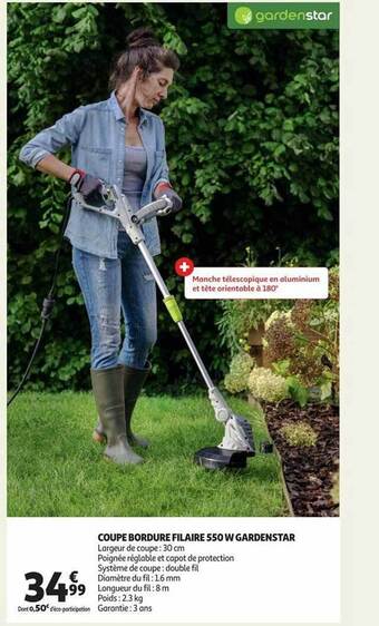 Auchan Coupe bordure filaire 550 w gardenstar offre