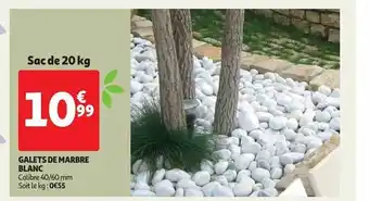 Auchan Galets de marbre blanc offre
