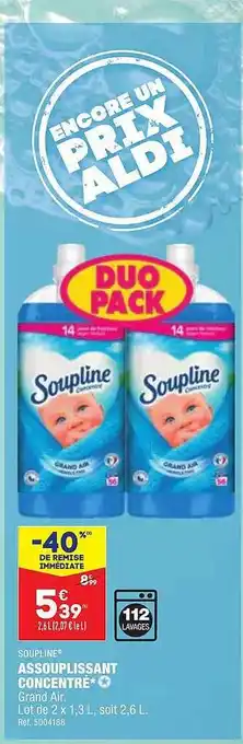 ALDI Assouplissant concentré soupline offre