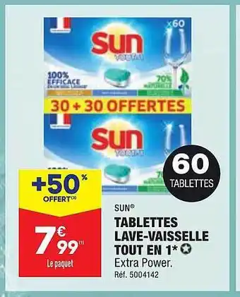 ALDI Tablettes lave-vaisselle tout en 1 sun offre