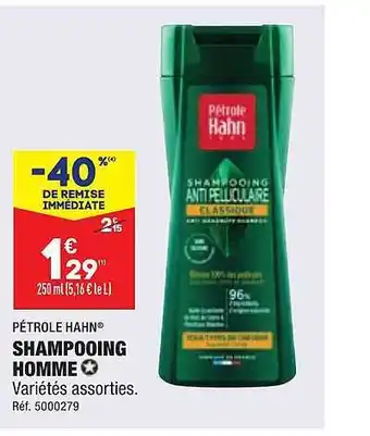 ALDI Shampooing homme pétrole hahn offre