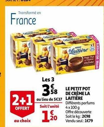Auchan Le petit pot de crème la laitière offre