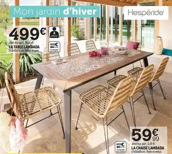 Centrakor La table lambada la chaise lambada offre