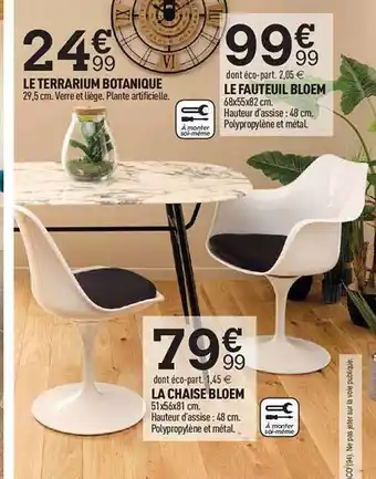 Centrakor Le terrarium botanique le fauteuil bloem la chaise bloem offre