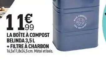 Centrakor La boîte à compost belinda 3.5l + filtre à charbon offre
