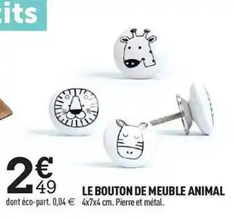 Le bouton de meuble animal