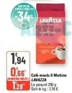 Café moulu ii mattino lavazza