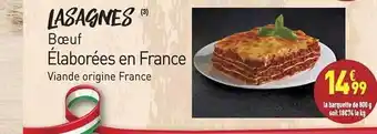 Grand Frais Lasagnes bœuf élaborées en france viande origine france offre