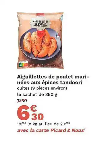 Aiguillettes de poulet marinées aux épices tandoori