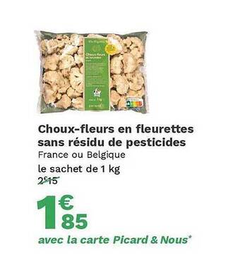 Picard Choux-fleurs en fleurettes sans résidu de pesticides offre