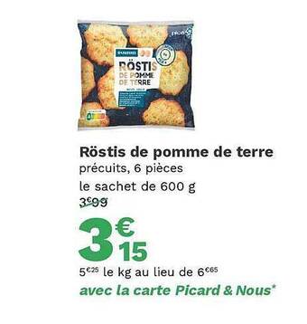 Picard Röstis de pomme de terre offre