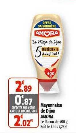Coccinelle Supermarché Mayonnaise de dijon amora offre