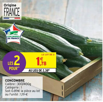 Intermarché Concombre offre