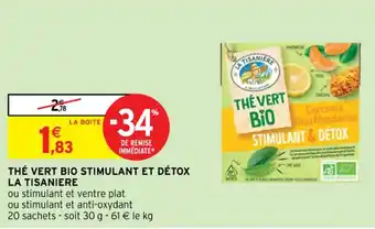 Intermarché Thé vert bio stimulant et détox offre