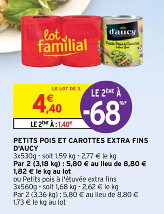 Intermarché Petits pois et carottes extra fins D'AUCY offre