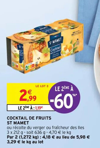 Intermarché Cocktail de fruits ST MAMET offre
