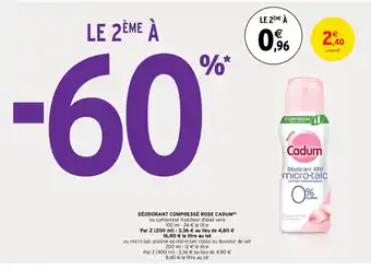 Intermarché Déodorant compressé rose CADUM offre