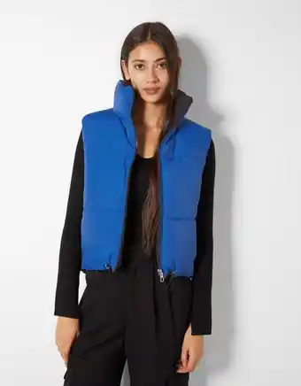 Bershka Gilet cropped sans manches réversible offre