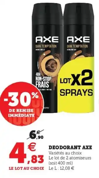 Super U Deodorant Axe offre
